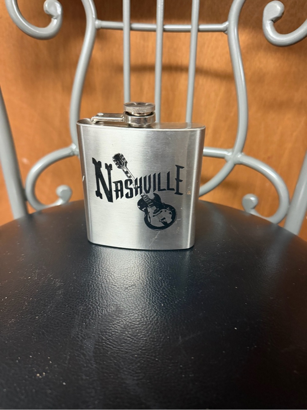 Nashville Stainless Steel Pocket Flask - Silver